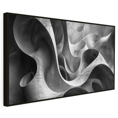 Tableau sur toile d'abstrait 3d noir KWADECO