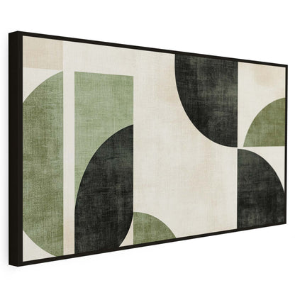 Tableau sur toile d'abstraction baho artistique verte KWADECO
