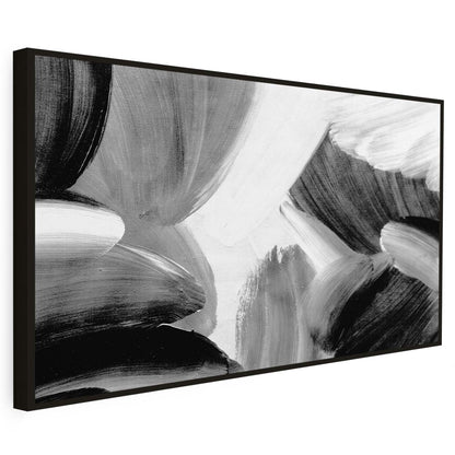 Tableau sur toile d'abstrait 3d noir  peinture KWADECO