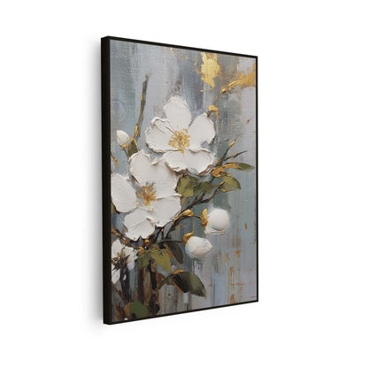 Tableau sur toile verticale de fleurs abstraites KWADECO