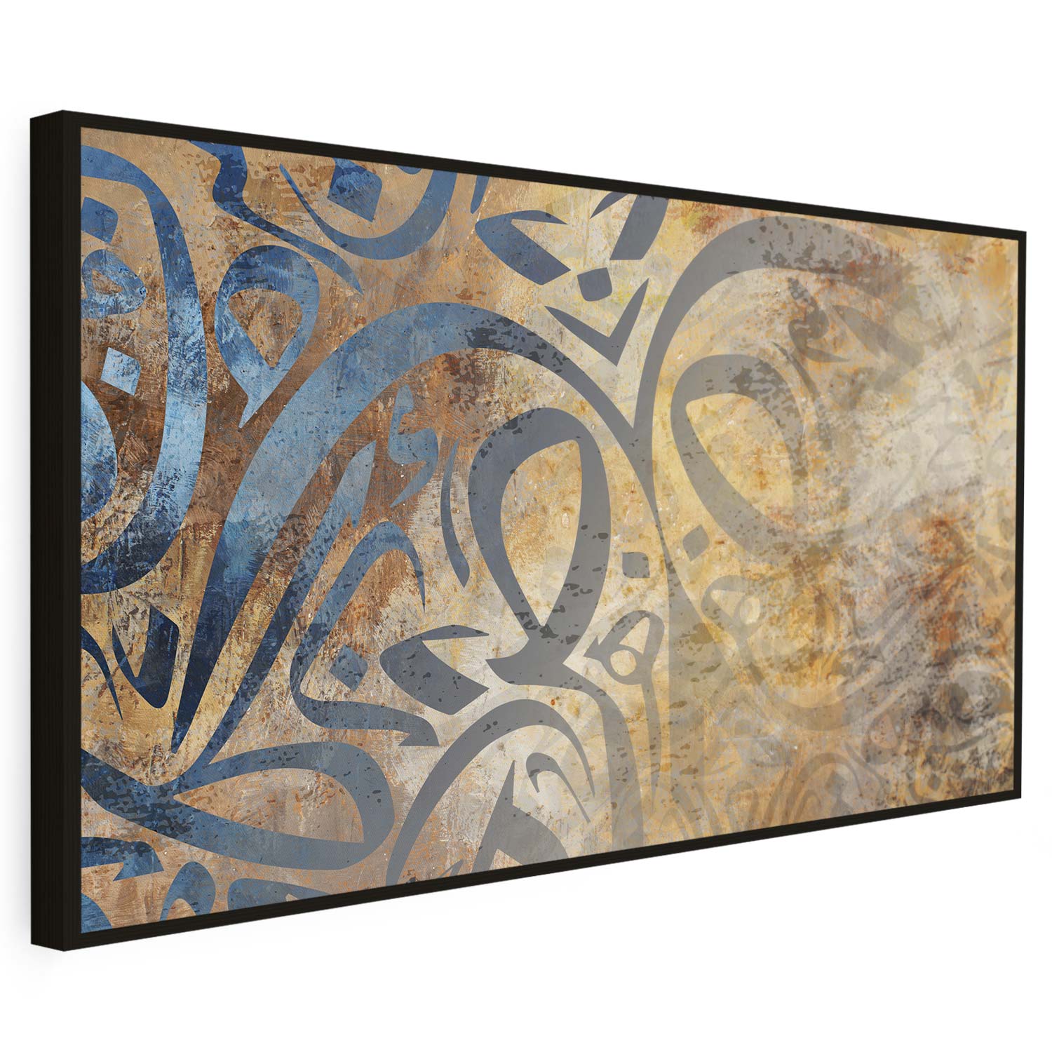 Tableau sur toile calligraphie art  doré KWADECO