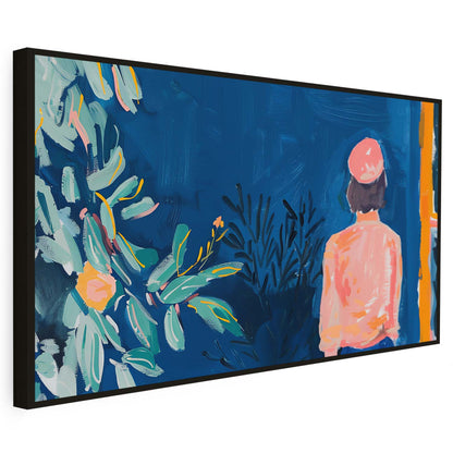 Tableau sur toile d'une femme en pleine nature KWADECO