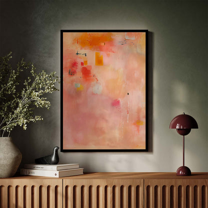 Tableau abstrait orangé style moderne pour décoration murale élégante