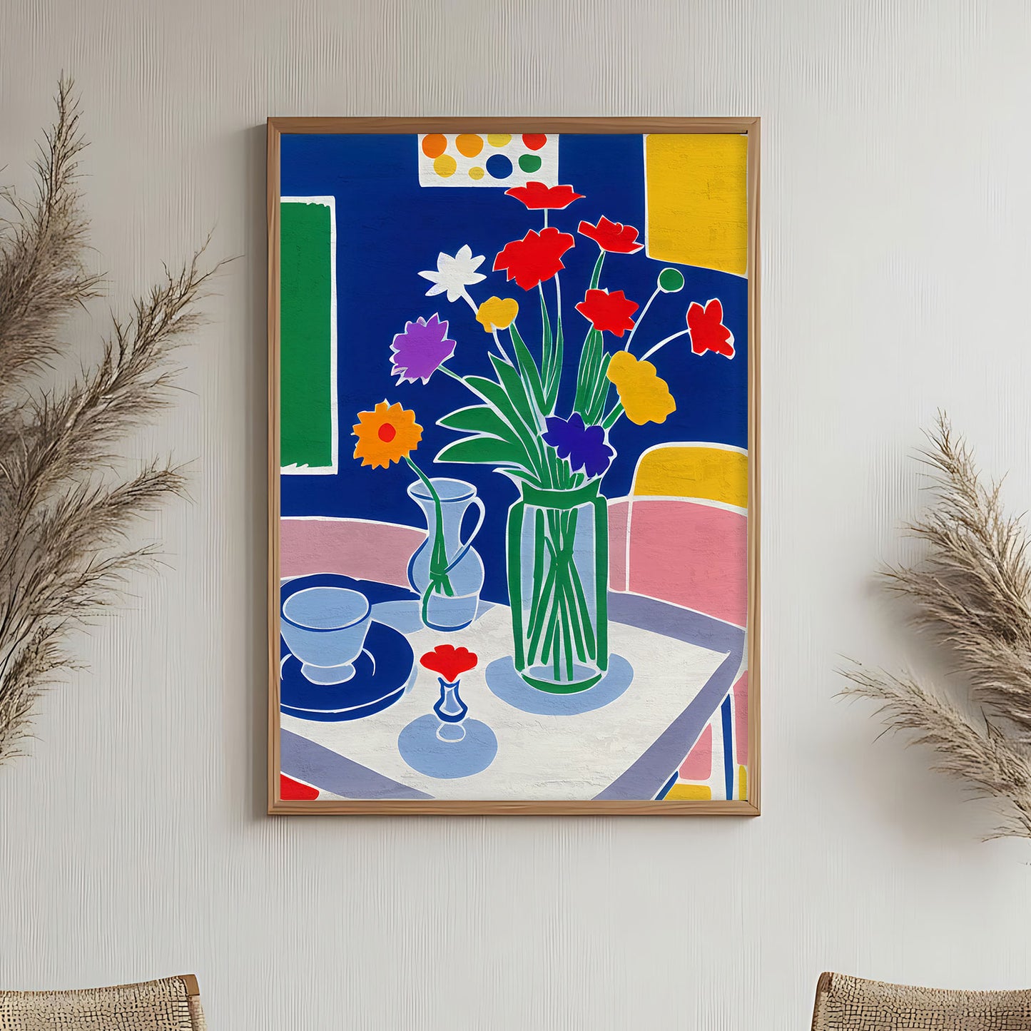 Poster sous verre de vase coloré