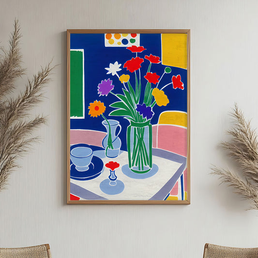 Poster sous verre de vase coloré