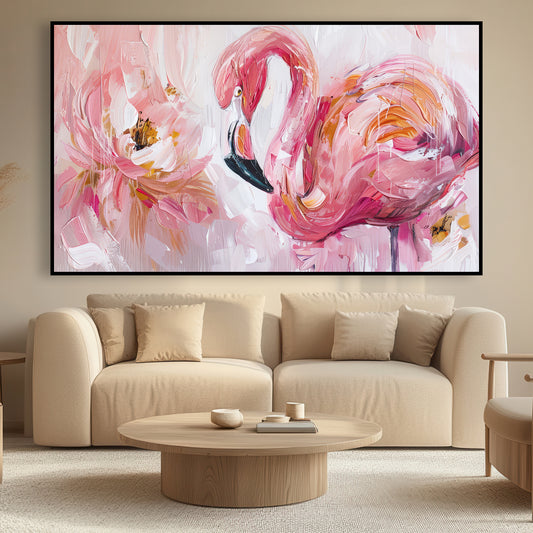 Flamant rose peint dans un style moderne et artistique