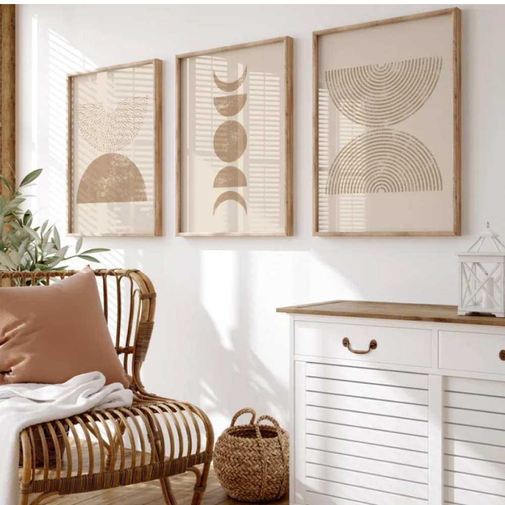 Trio de sous-verres au design abstrait bohème KWADECO