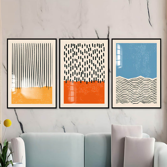Poster sous verre minimaliste et aux touches colorées KWADECO