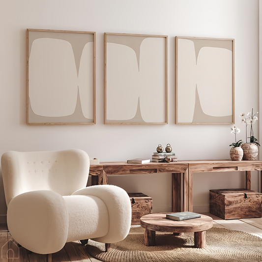 Tableau Abstrait Minimaliste aux Formes Modernes