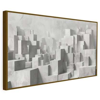 Tableau sur toile de ville effet 3D blanc KWADECO