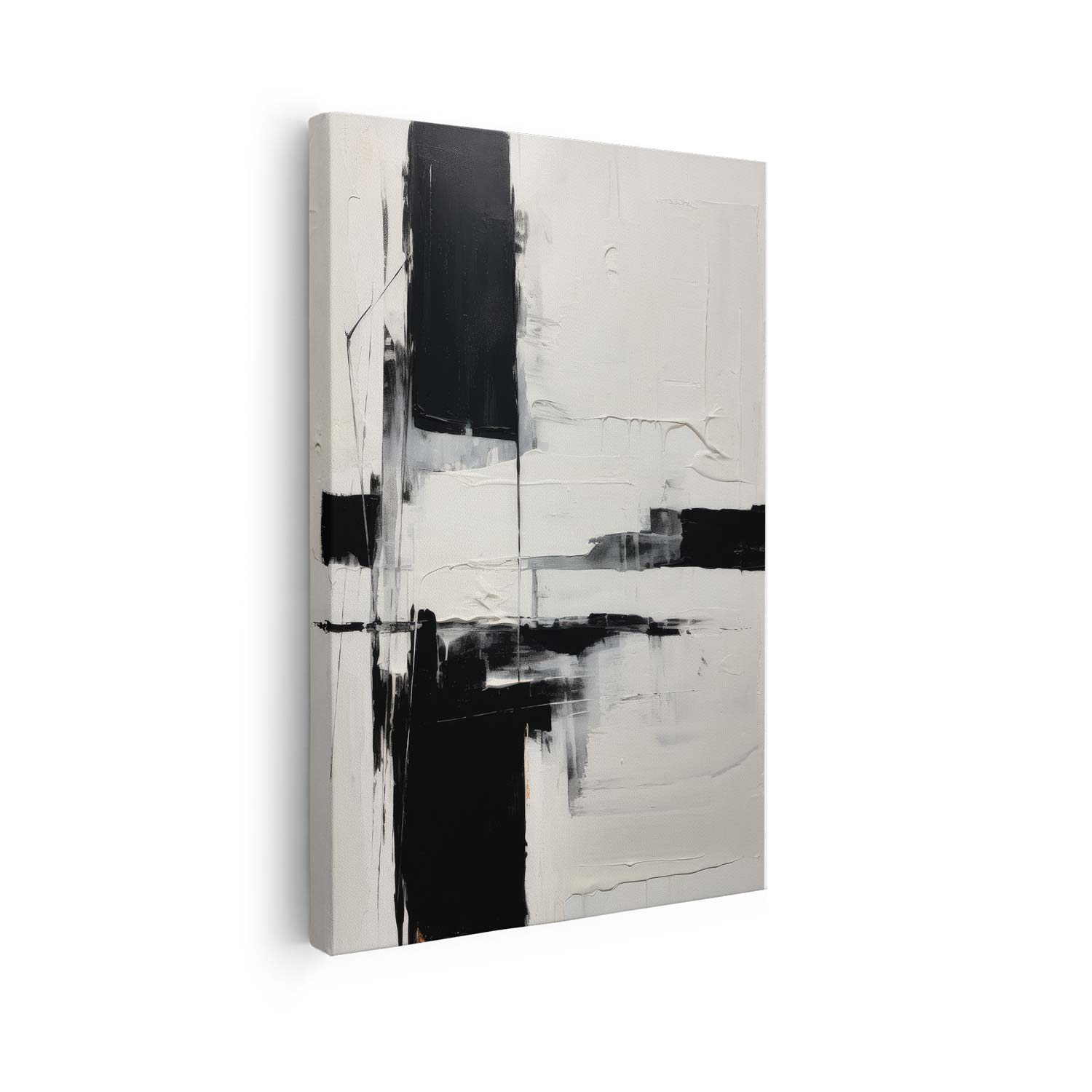 Tableau abstrait en noir et blanc KWADECO
