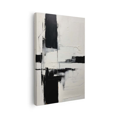 Tableau abstrait en noir et blanc KWADECO
