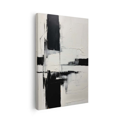 Tableau abstrait en noir et blanc KWADECO