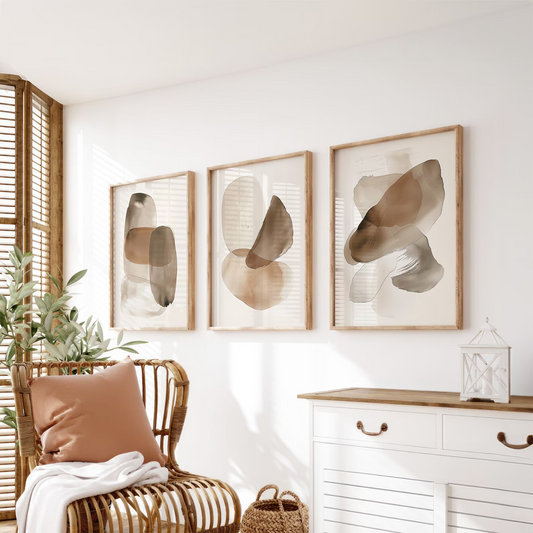 Abstraction minimaliste aux tons beiges