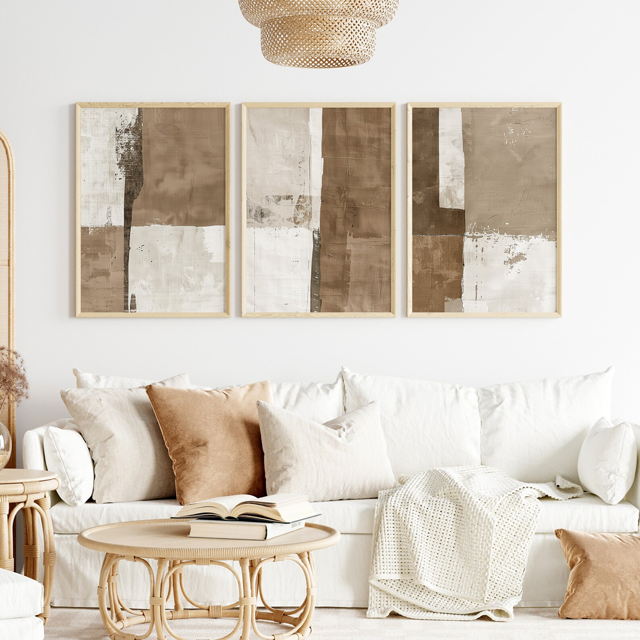 Composition abstraite beige, style moderne et minimaliste