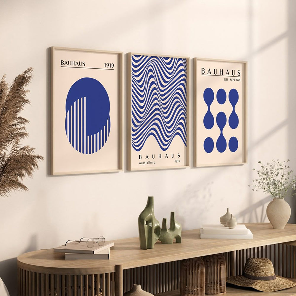 Composition murale moderne – Bauhaus en bleu
