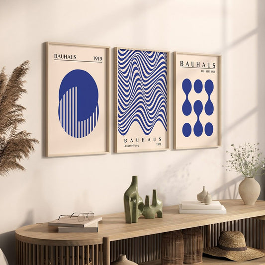 Composition murale moderne – Bauhaus en bleu