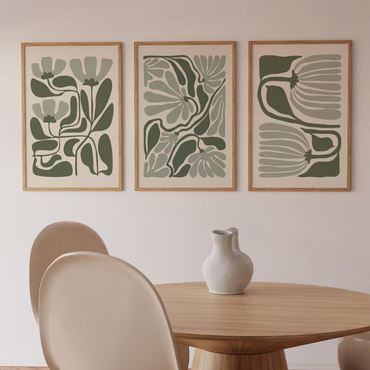Tableau art moderne aux tons verts