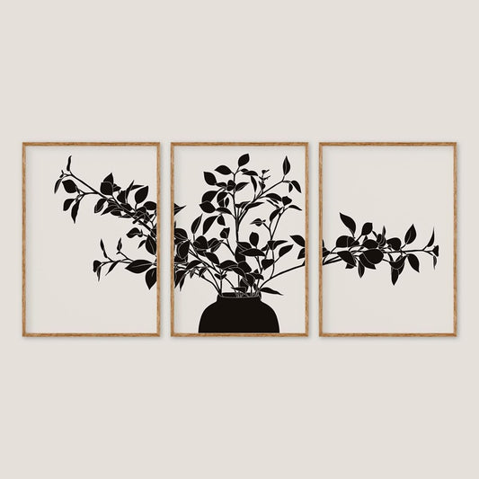 Silhouettes épurées d’une fleur et d’un vase