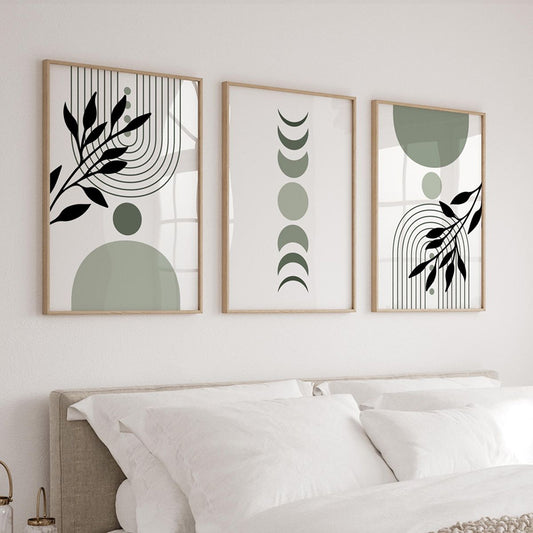 Composition au style bohème, en vert