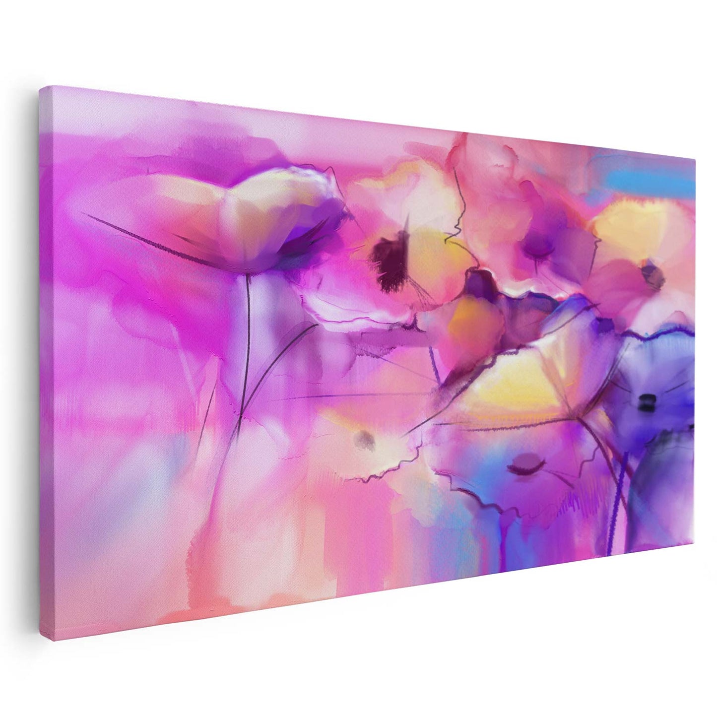 Tableau sur toile de fleurs floues KWADECO