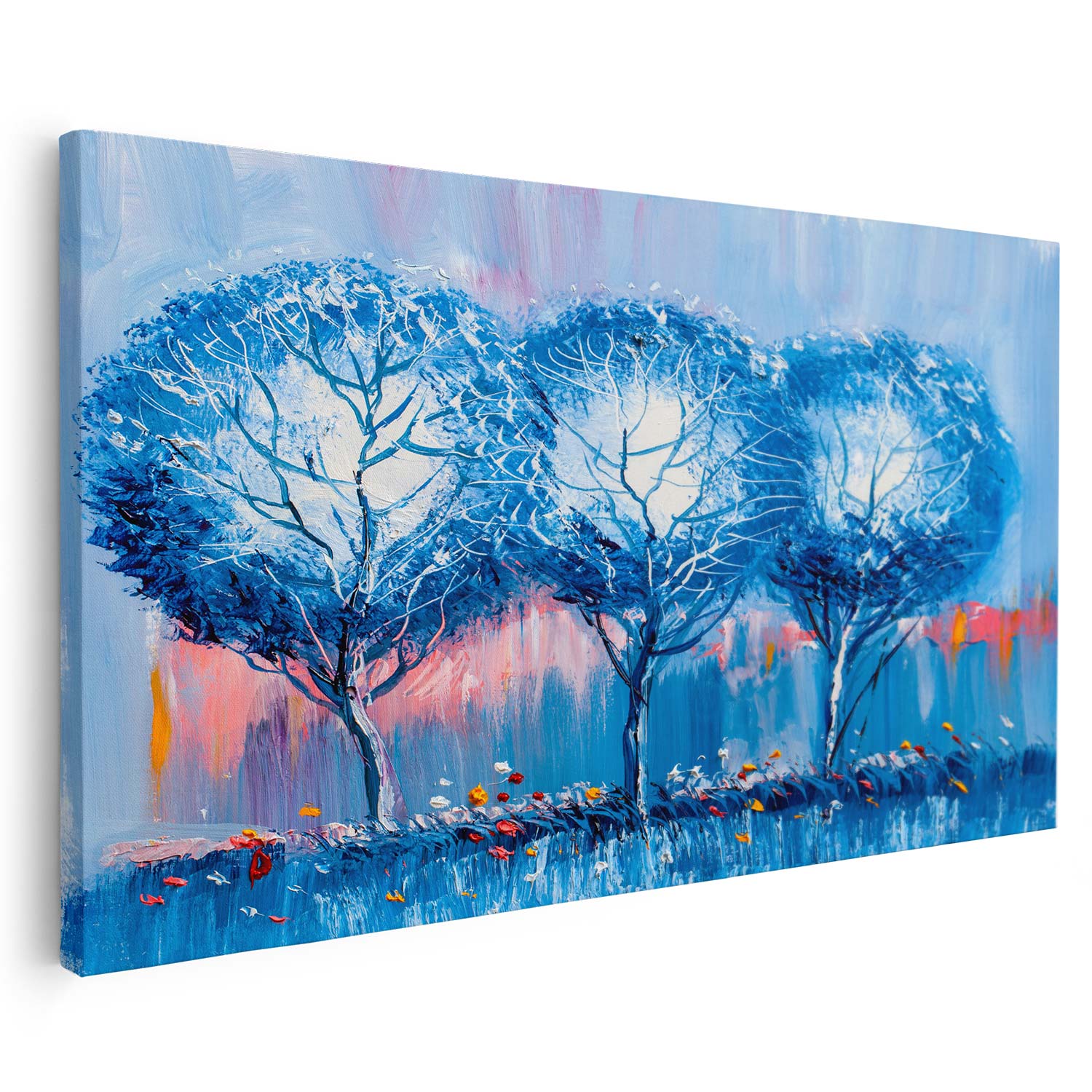 Tableau sur toile d'arbres bleus KWADECO