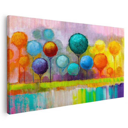 Tableau de silhouettes d'arbres colorées KWADECO