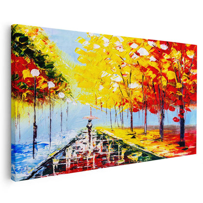Tableau sur toile de paysage femme silhouette KWADECO