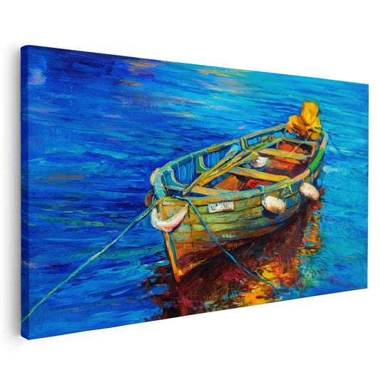 Tableau sur toile d'un navire sur la mer effet peinture KWADECO