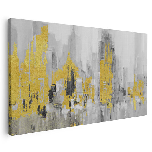 Tableau sur toile urbaine dorée KWADECO