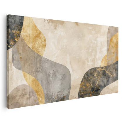 Tableau sur toile d'abstrait moderne art doré KWADECO