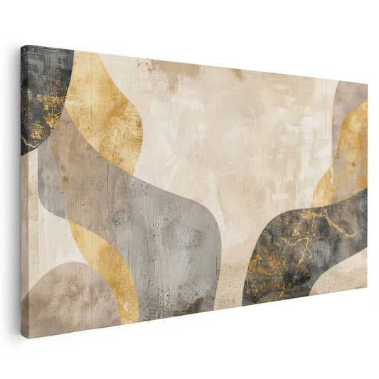 Tableau sur toile d'abstrait moderne art doré KWADECO