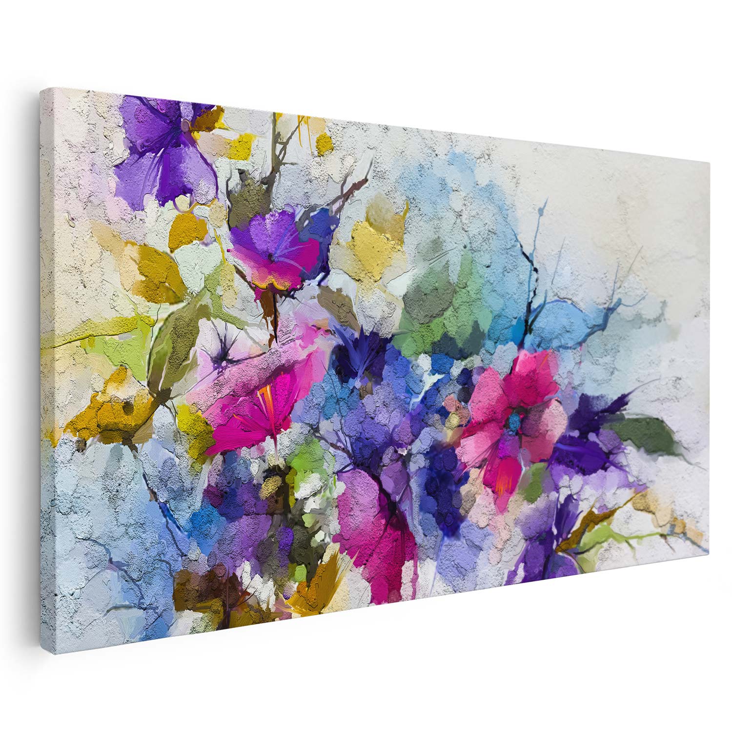 Tableau abstrait de fleurs colorées KWADECO