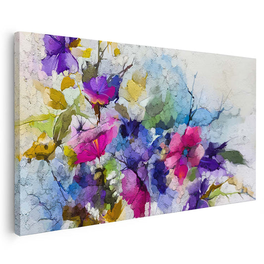 Tableau abstrait de fleurs colorées KWADECO