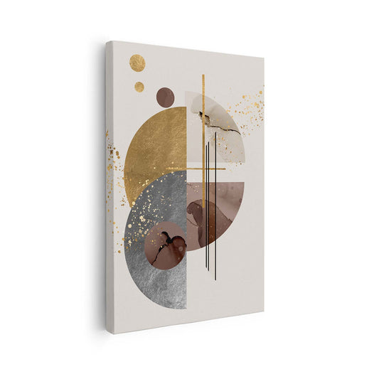 Tableau vertical sur toile de formes circulaires abstraites KWADECO