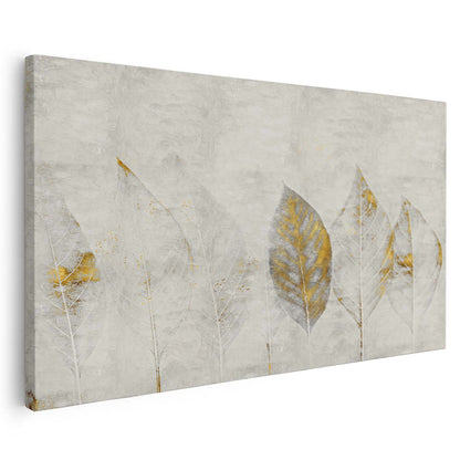 Tableau sur toile d'abstrait plume doré KWADECO