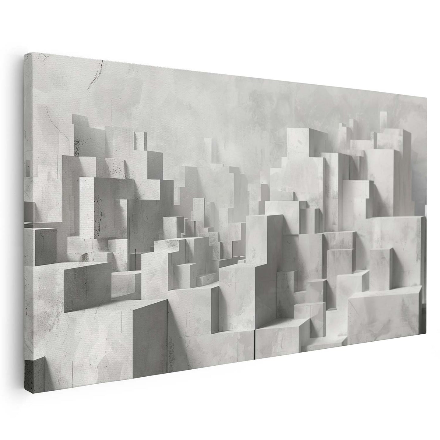 Tableau sur toile de ville effet 3D blanc KWADECO