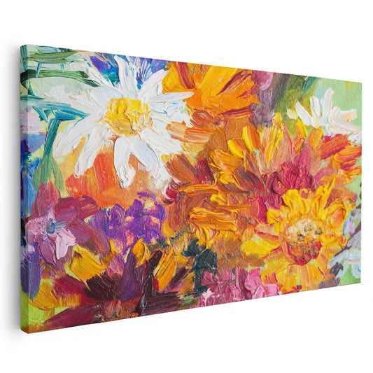 Tableau sur toile fleurs effet peinture KWADECO