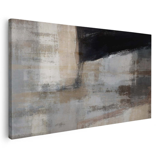 Tableau sur toile d'abstrait noir et gris KWADECO