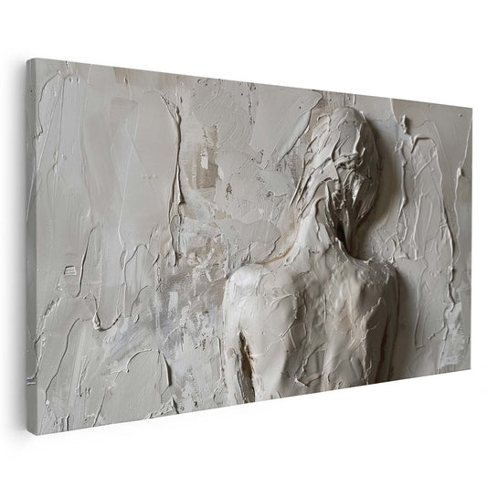 Tableau sur toile d'une femme vue de dos minimaliste KWADECO