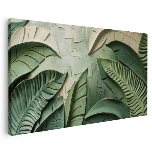 Tableau sur toile de feuilles effet 3D KWADECO