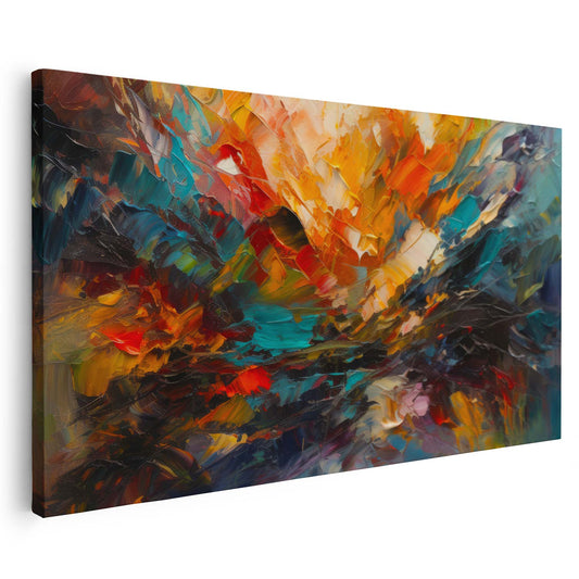 Tableau abstrait sur toile, effet peinture colorée KWADECO