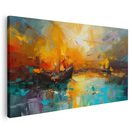 Tableau sur toile de navire coloré KWADECO