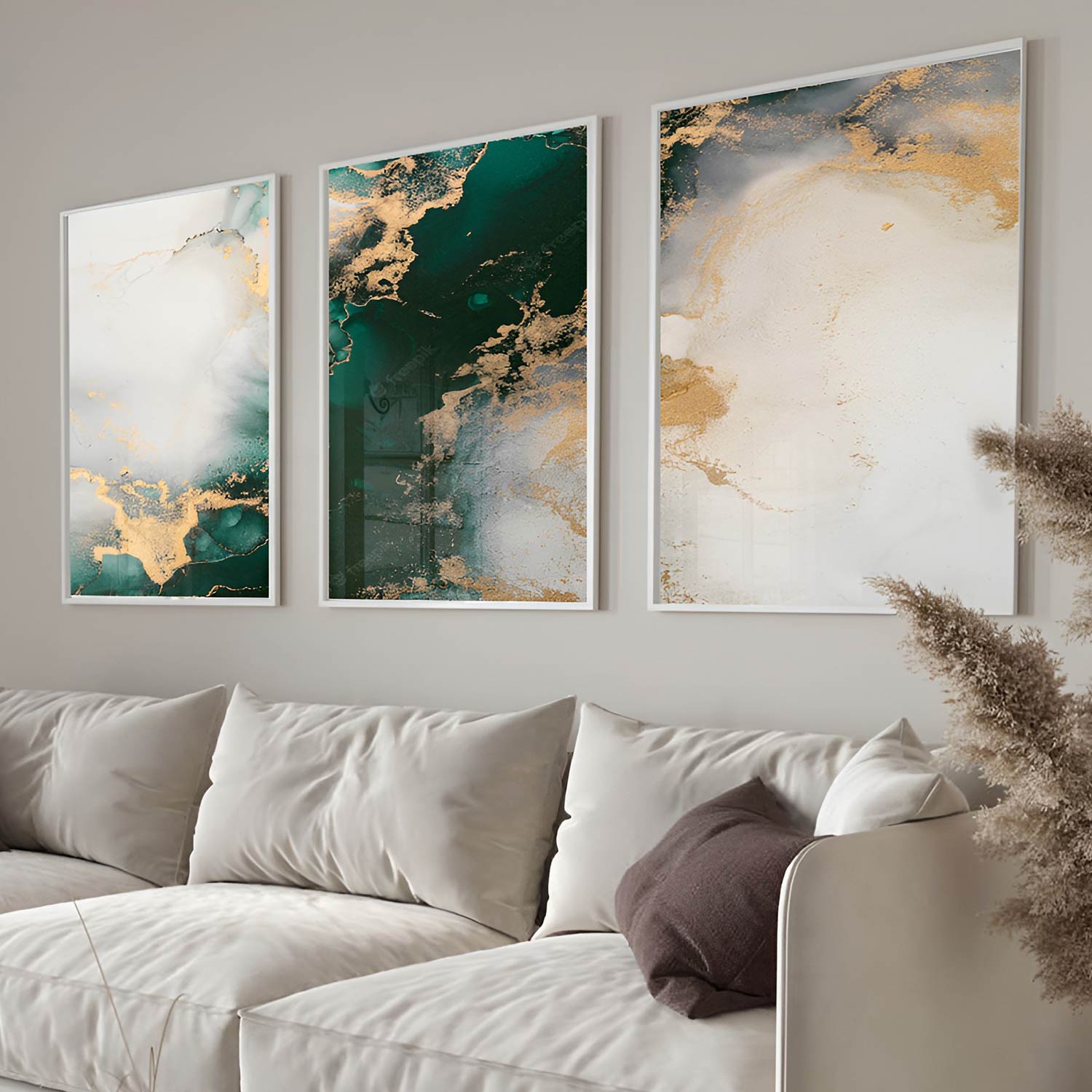 Poster sous verre marbre vert KWADECO