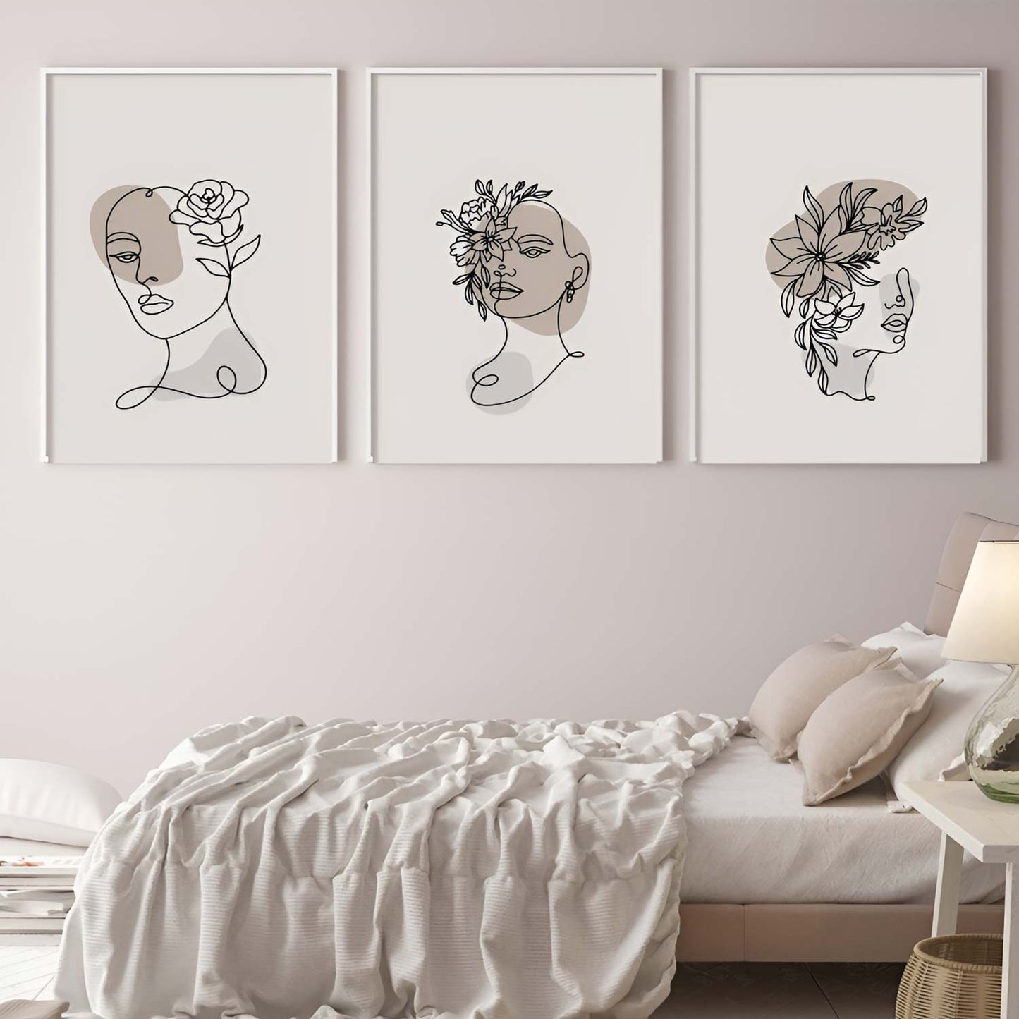 Poster sous verre, lignes artistiques représentant une femme KWADECO