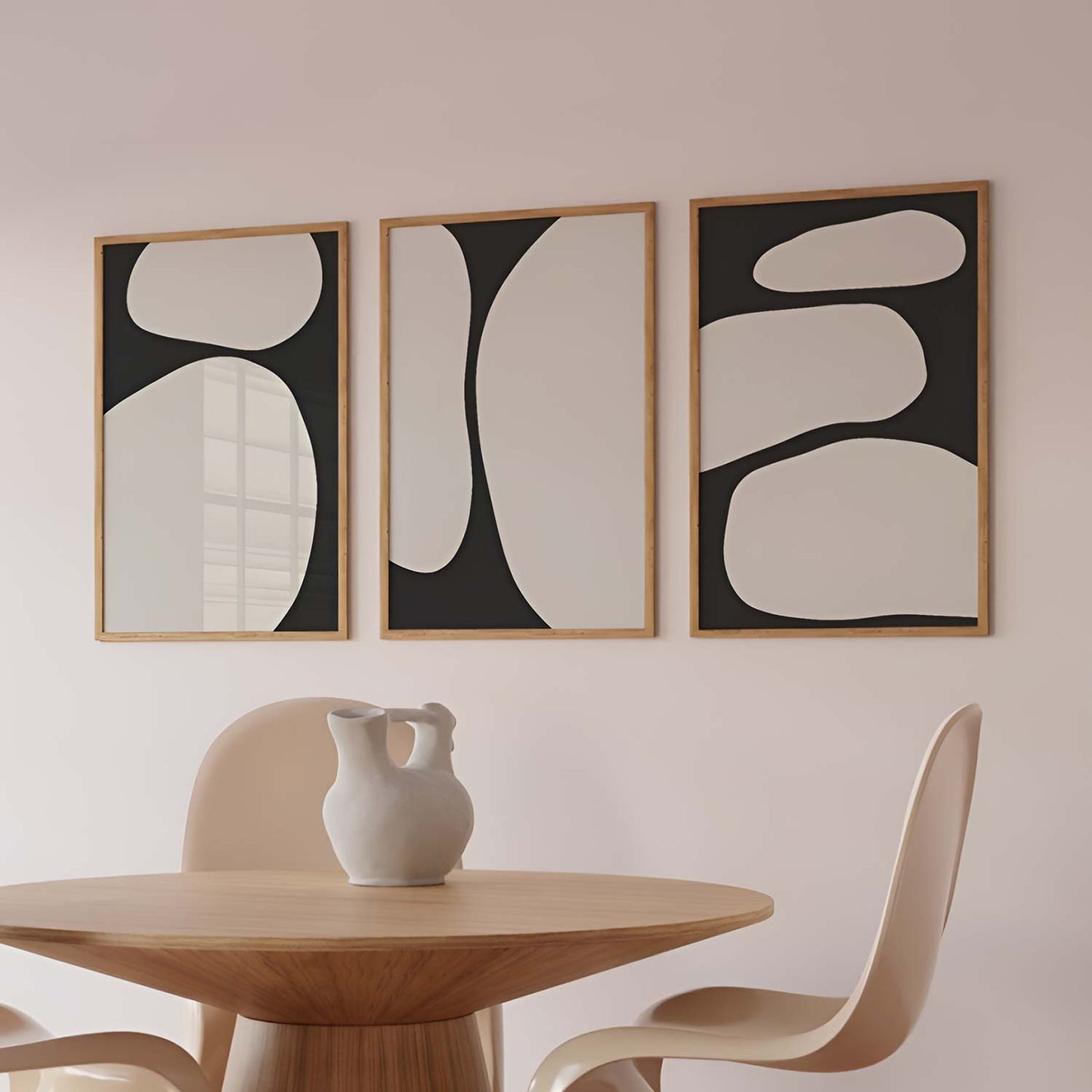 Poster sous verre moderne noir et blanc art KWADECO