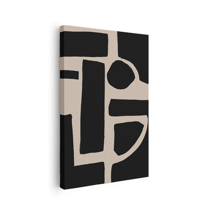 Tableau sur toile vertical noir et beige KWADECO